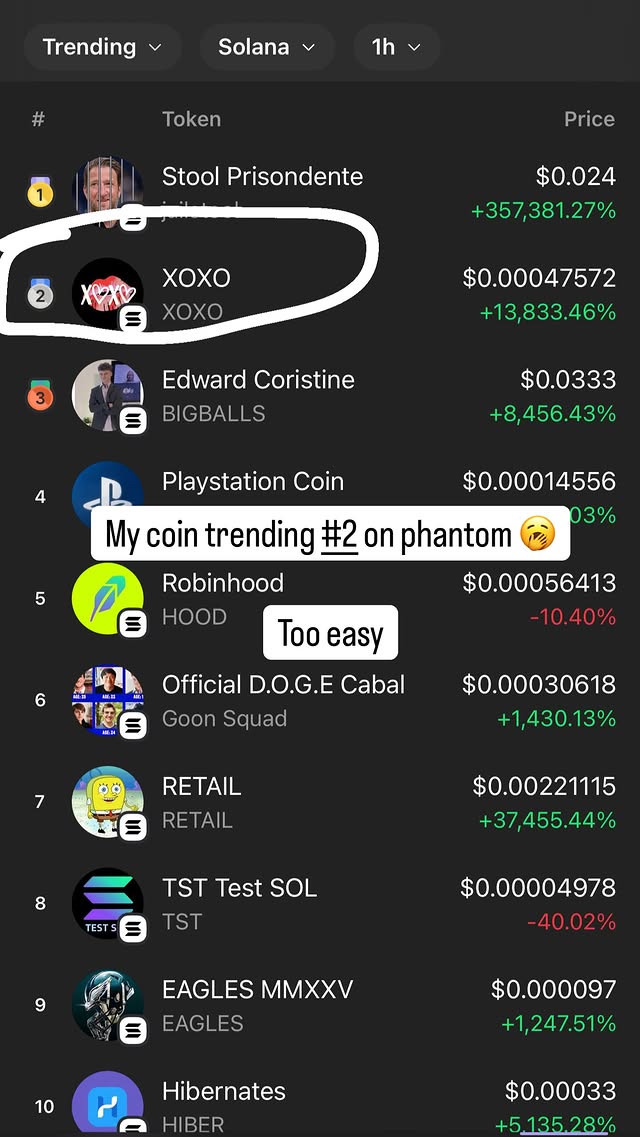 Coin trending #2 on Phantom wallet — early entry call